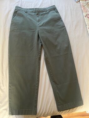 GAP Olive Green Wide-Leg Chino Pants